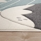 preview thumbnail 7 of 8, Kids Rug for Nursery Mountains Starry-Sky in Light Blue Cream Pastel