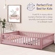 preview thumbnail 63 of 78, Twin/Full/Queen Size Floor Bed with Safety Guardrails, Toddler Floor Bed for Girls and Boys
