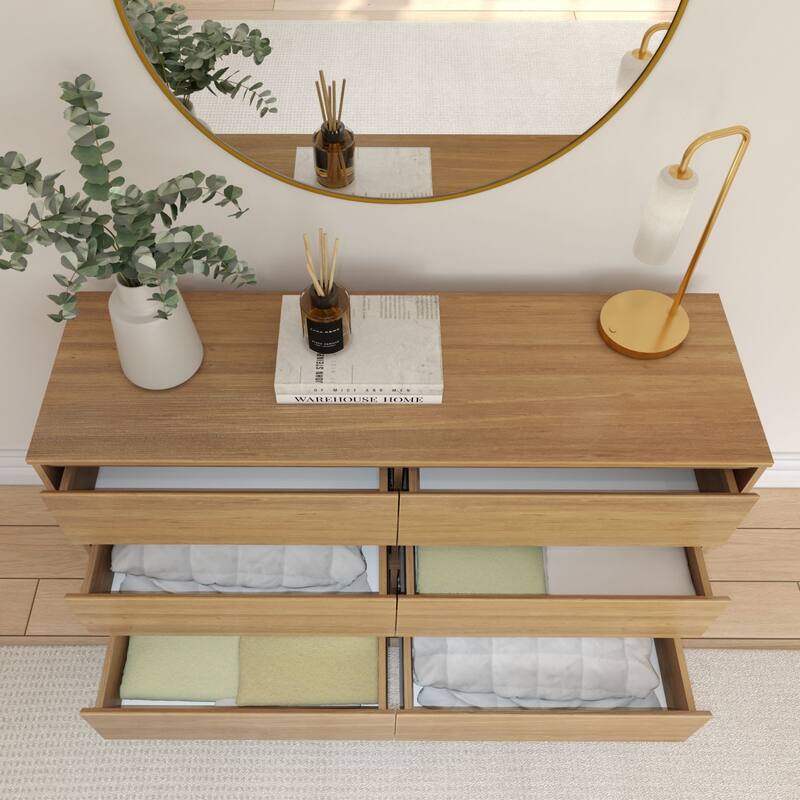 Plank and Beam Scandinavian 6-Drawer Dresser