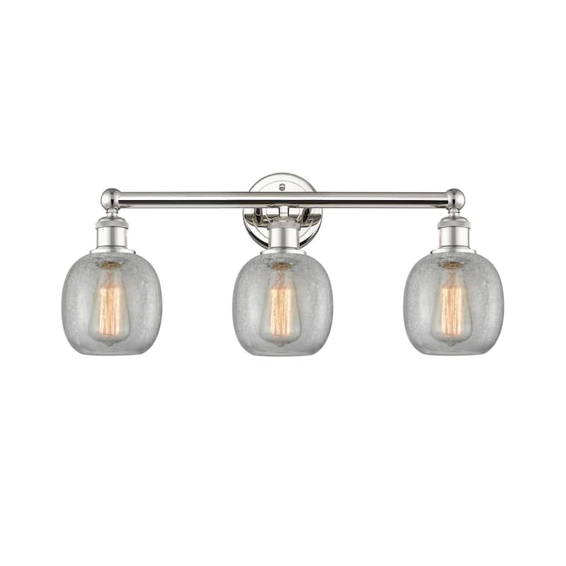 Innovations Lighting 616-3W-12-24 Belfast Vanity Belfast 3 Light 24" - Polished Nickel / Clear Crackle