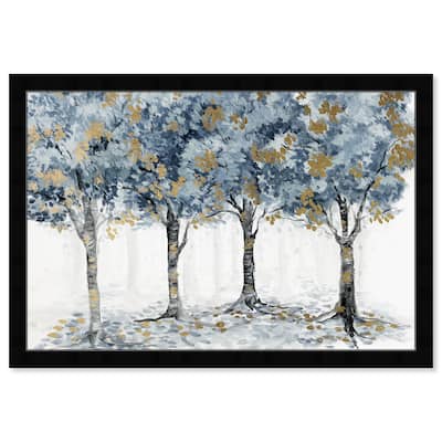 Blue Landscape Forest With Trees Farmhouse Frame Art Print for Living ...