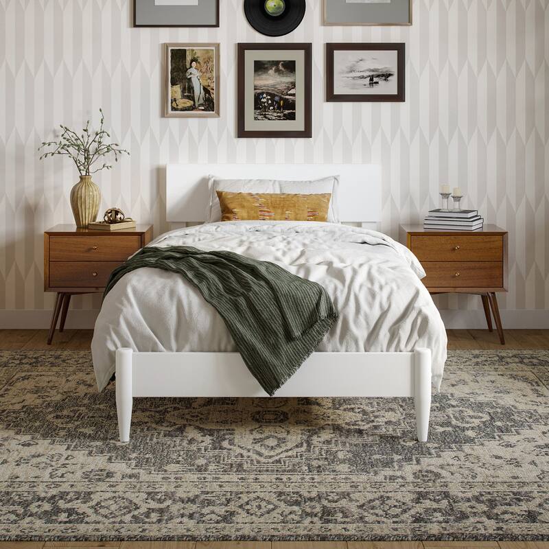 Aria Solid Wood Modern Low Profile Platform Bed