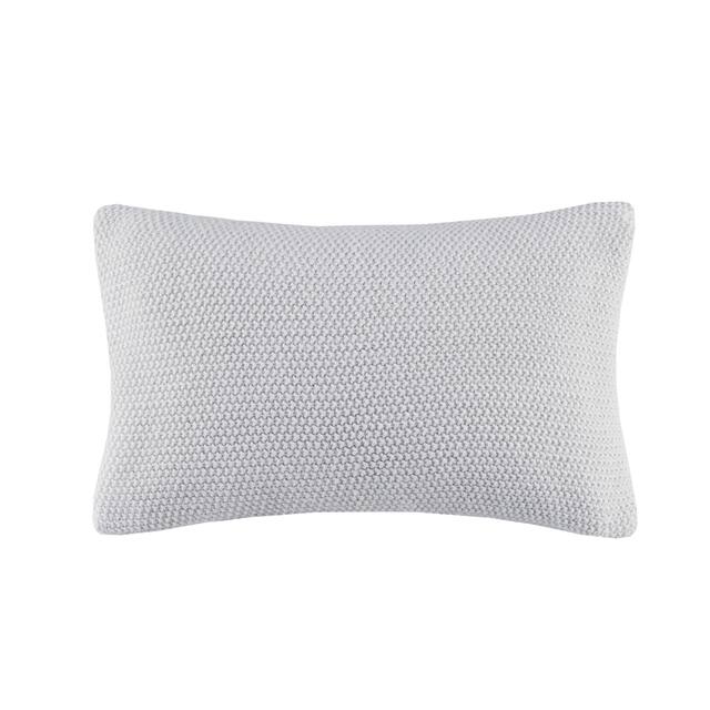Carson Carrington Jekabpils Knit Oblong Pillow Cover - Grey