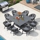 preview thumbnail 9 of 15, PURPLE LEAF Outdoor Dining Set with Patio Aluminium Dining Table and Wicker Rattan Chairs 8person(square)