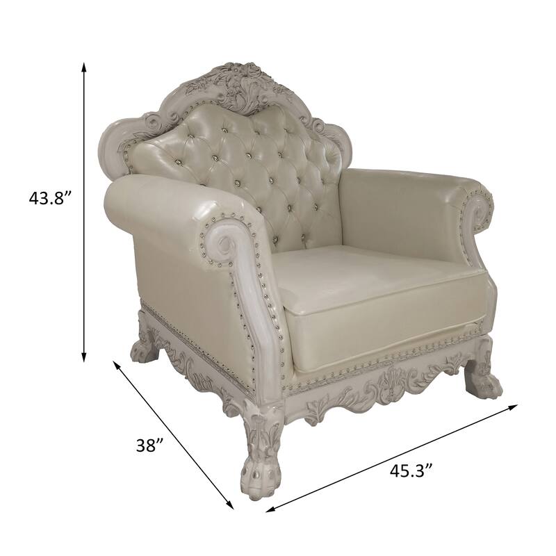 Adison Pear White and Bone White Chair with 2 Pillow