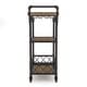 preview thumbnail 7 of 6, Herman Industrial Antique Black Metal 2-Shelf Serving Cart by Furniture of America