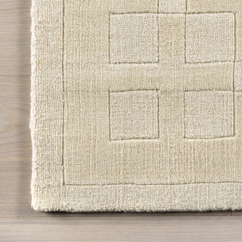 Rune Bordered Wool-Blend Area Rug