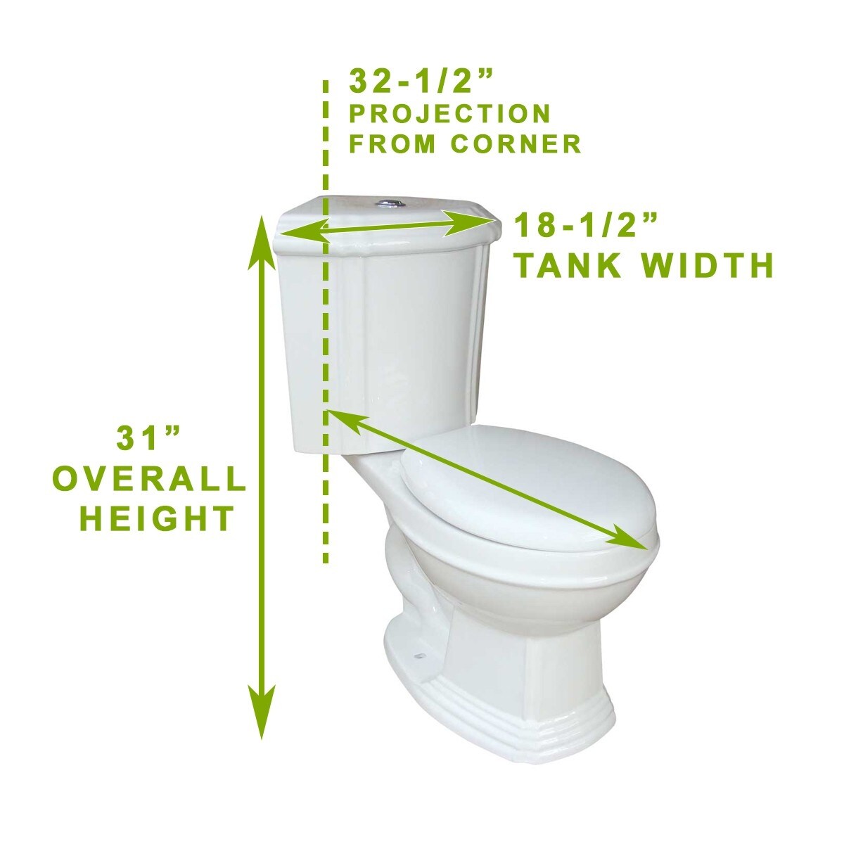 Shop Dual Flush Round Space Saving Corner Toilet White China Overstock 12636019