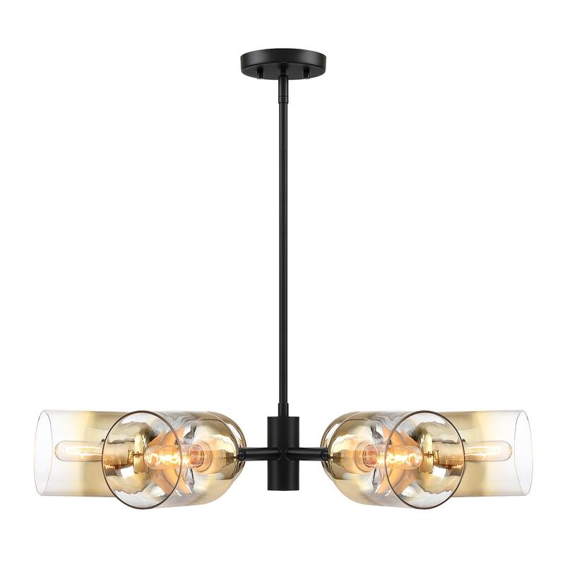 Gatsby 6-Light Matte Black Mid-Century Modern Geometric Chandelier for Dining Rooms - 28