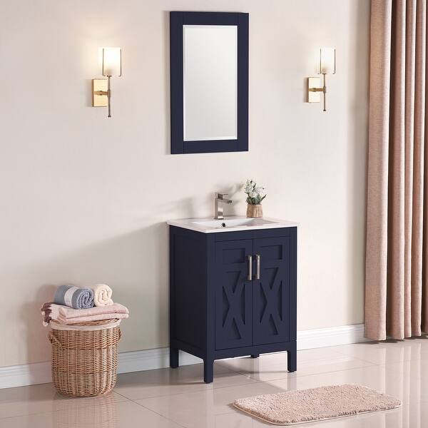Shop Black Friday Deals On Copper Grove Chilinh 24 Inch Single Mount Bathroom Vanity Set With Ceramic Top Overstock 30074158