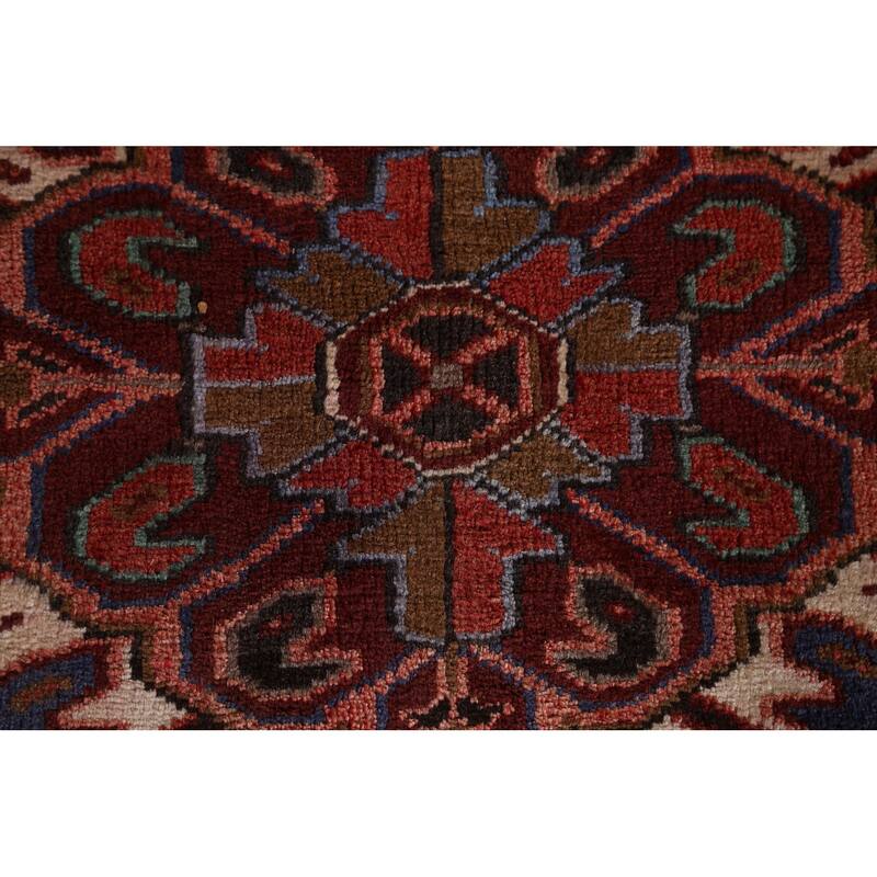 Vintage Vegetable Dye Heriz Persian Area Rug Hand-knotted Wool Carpet - 9'11" x 12'10"