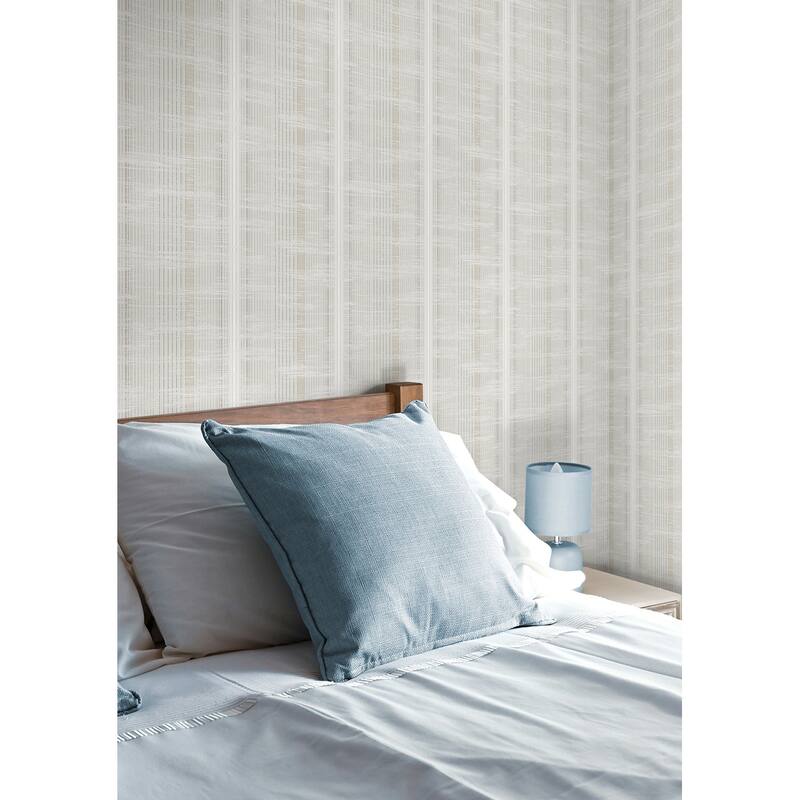 Seabrook Designs Longthorpe Stripe Unpasted Wallpaper