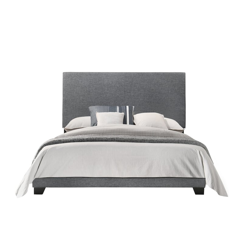 Evon Upholstered Panel Bed - Grey - Twin