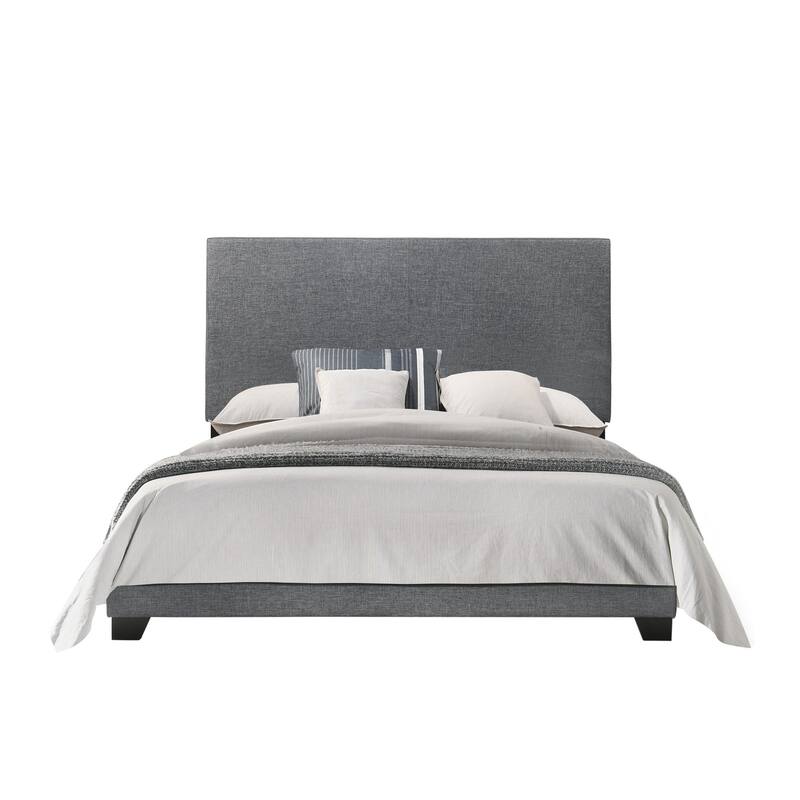 Evon Upholstered Platform Bed - Grey - King