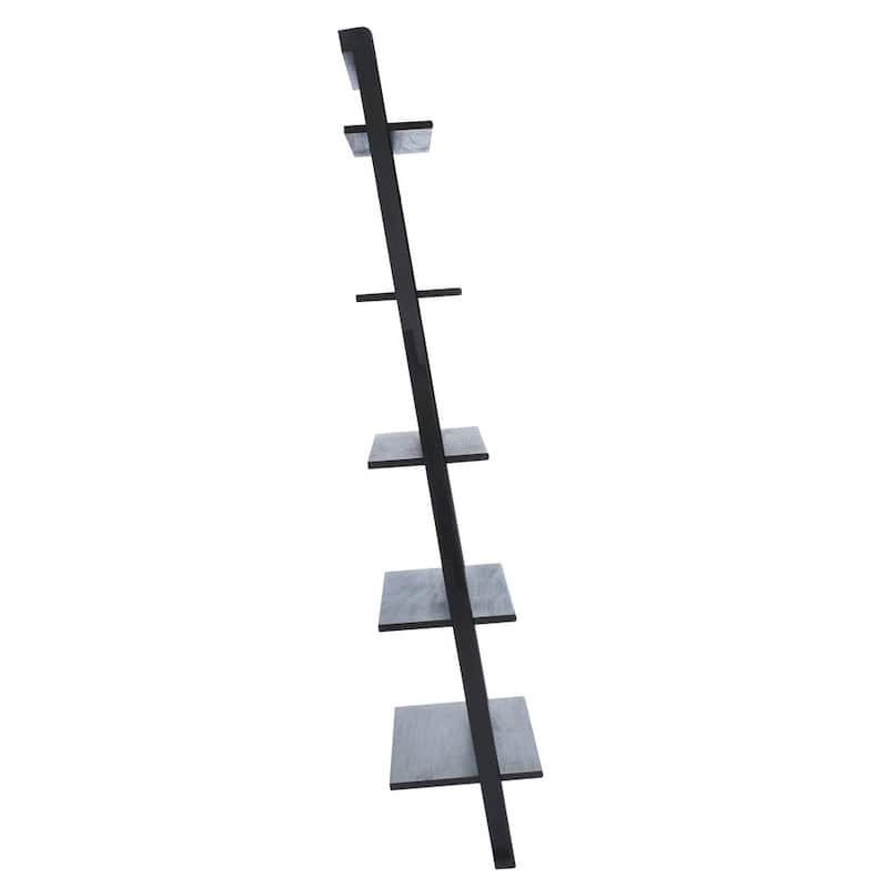 SAFAVIEH Vukica 5-Tier Leaning Etagere Bookcase - 27.6" W x 14" L x 76" H - 28Wx14Dx76H