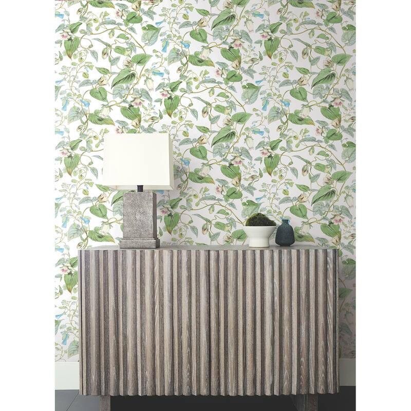 York Wallcoverings Moon Flower White Wallpaper