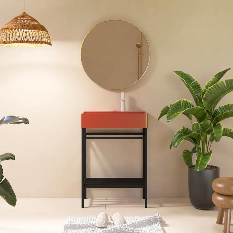 24" Freestanding Bathroom Vanity with Ceramic Sink - 23.62'' x13.98'' x 33.46''