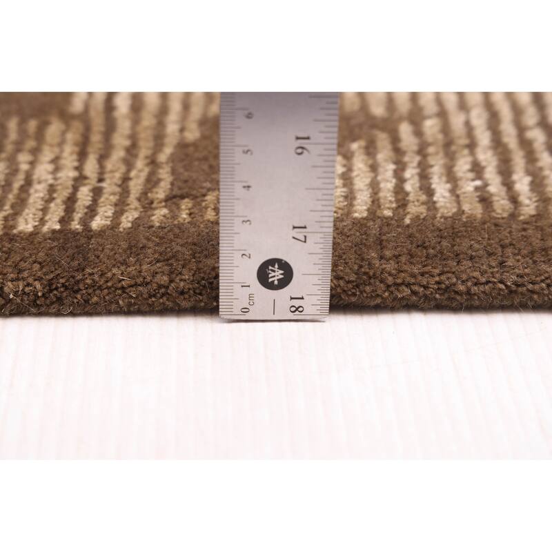 ECARPETGALLERY Hand-knotted Opulence Light Brown Silk, Wool Rug - 9'1 x 11'8