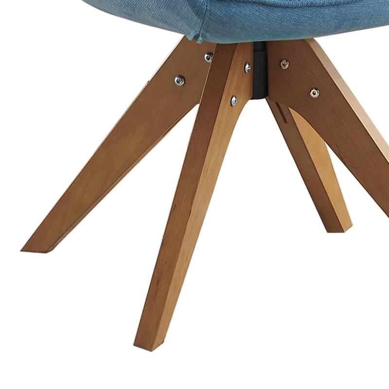 Art Leon Classical Swivel Office Accent Chair with Wood Legs