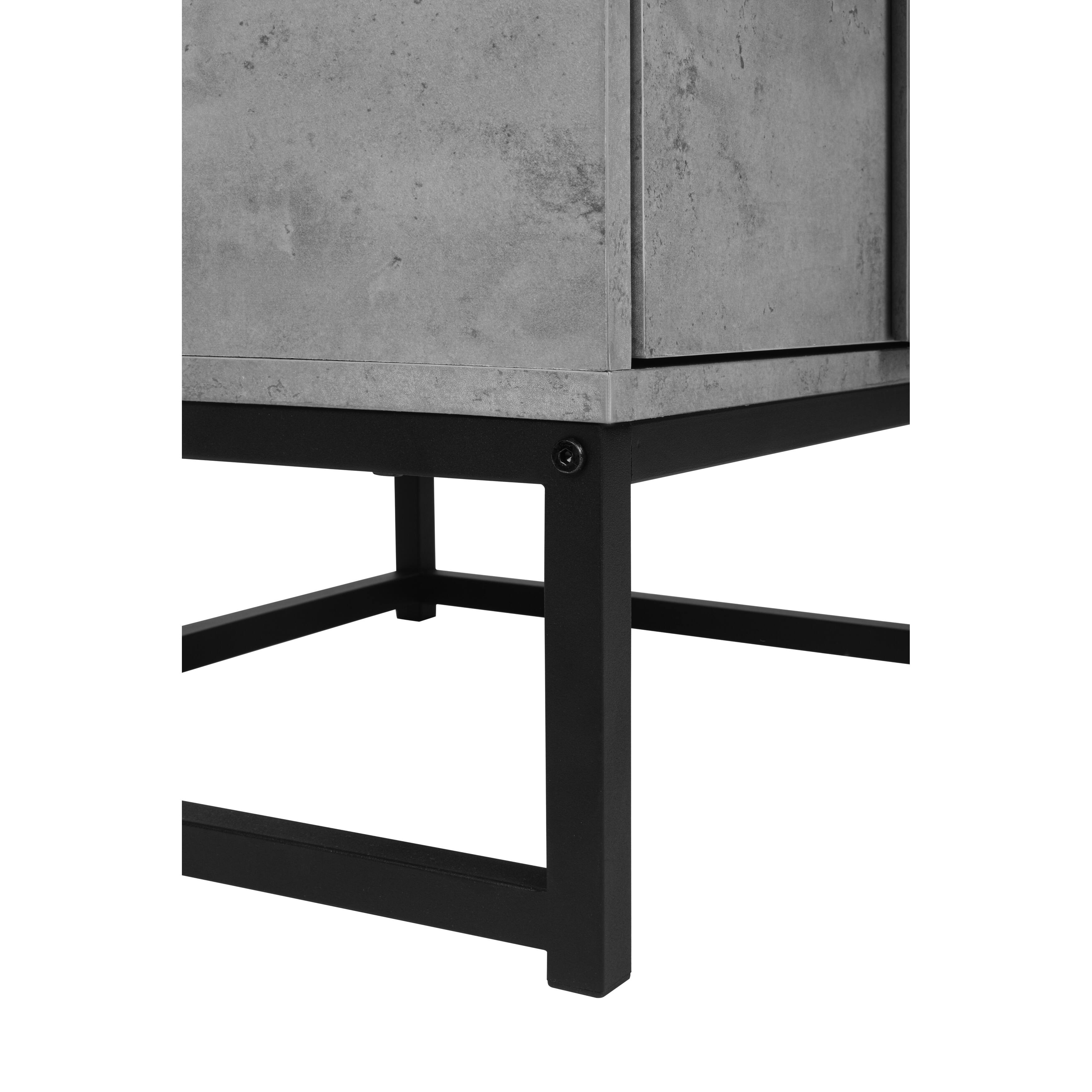 Cement Grey Geometric Nightstands Set of 2, Cement Pattern Storage