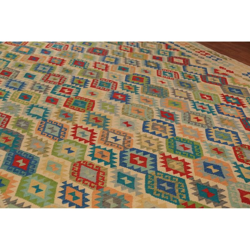 All-Over Wool Palace Size Kilim Oriental Rug Wool Carpet - 10'0"x 15'9"