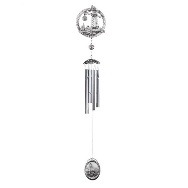 Q-Max 28" Long Pewter Lighthouse Wind Chime
