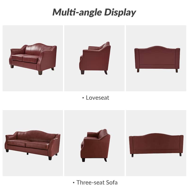 Franco Traditional Genuine Leather Sofa Set of 2 by HULALA HOME