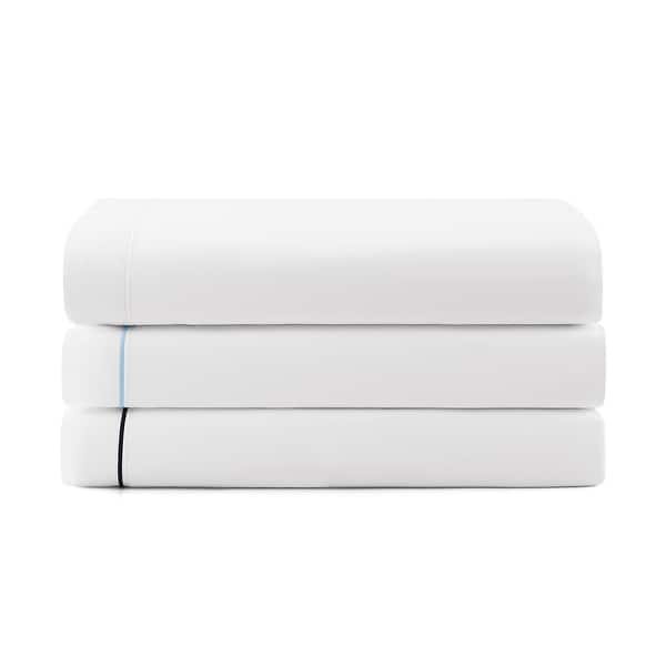 slide 2 of 16, Tommy Hilfiger Hem Stripe Solid Cotton Sheet Set