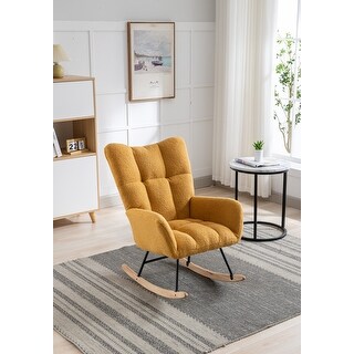 Rocking Chair, Soft Teddy Velvet Fabric Rocking Chair for Nursery - Bed ...