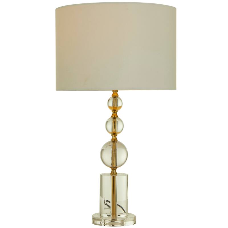 CosmoLiving by Cosmopolitan Gold Crystal Orbs Style Base Room Table Lamp with Drum Shade