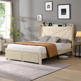 Full Size Bed Frame with 2 Storage Drawers - Bed Bath & Beyond - 39496832