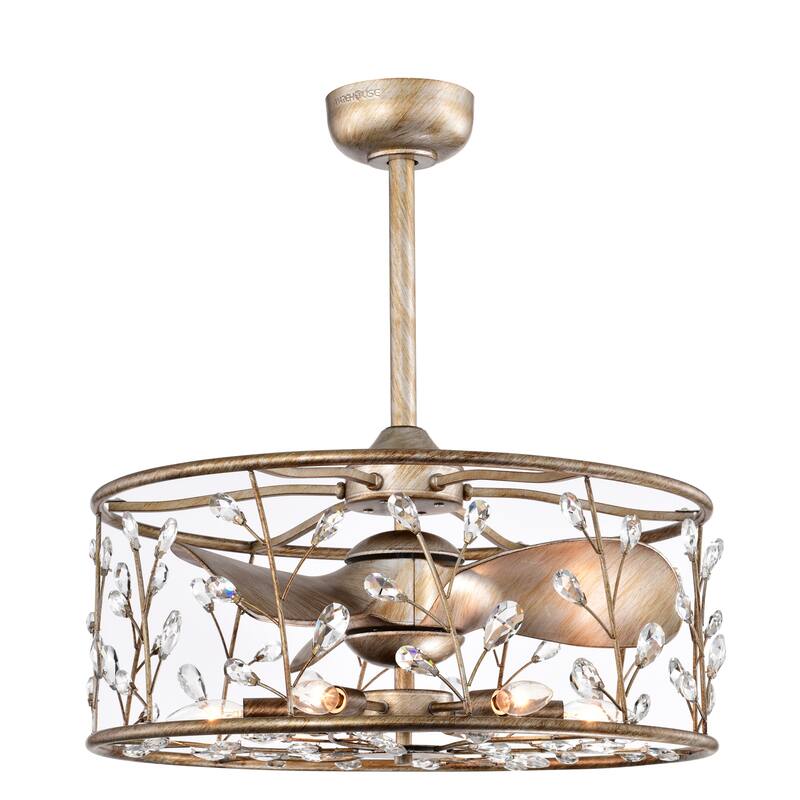 Onyx Antique Gold Finish Modern-Contemporary Crystal Ceiling Fandelier