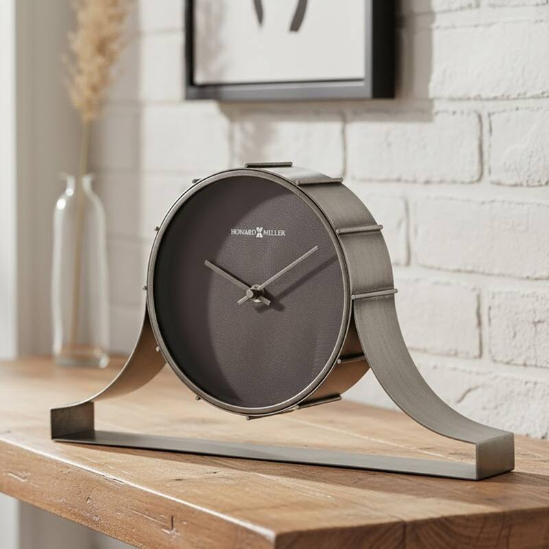 Howard Miller Seeley Sleek Iron Mantel Clock - Silver