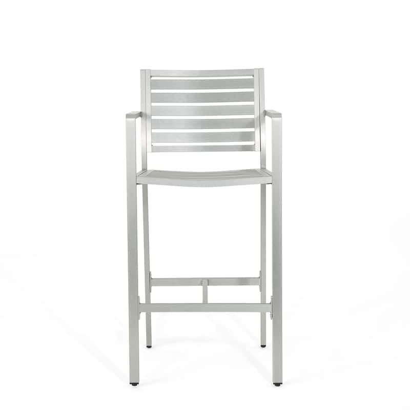 Cape Coral Outdoor Aluminum 30 Inch Barstool (Set of 4) by Christopher Knight Home