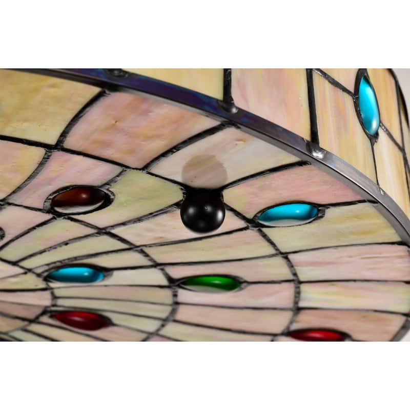Brimsel Tiffany Style Stained Glass Flushmounted Ceiling Lamp