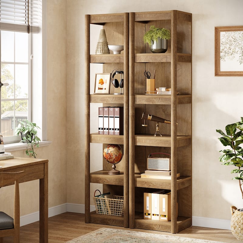 70.9" Bookshelf, Open Storage Rack Bookcase, Corner Display Shelf for Living Room, Bathroom