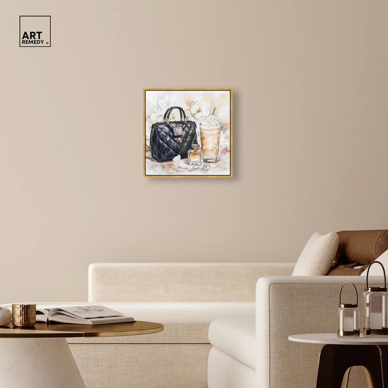 Trinkets and White Floral Canvas by Art Remedy