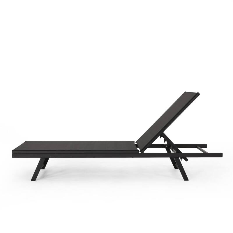 Salton Outdoor Aluminum Mesh-seat Chaise Lounge (Set of 4) by Christopher Knight Home