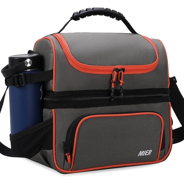 Dual Compartment Lunch Bag Tote with Shoulder Strap for Men and