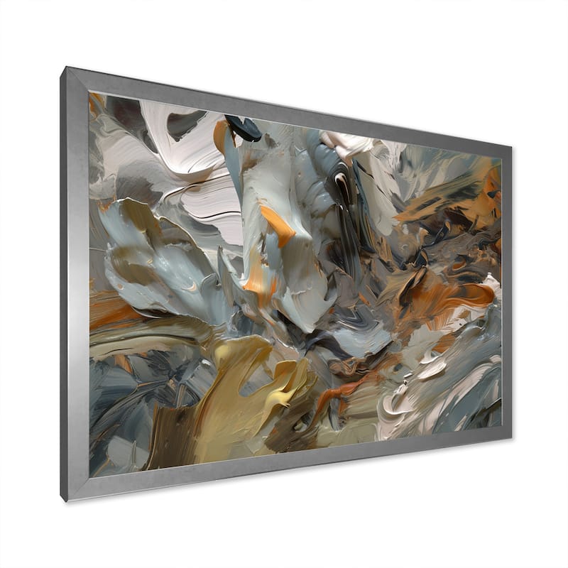 Designart "Autumn Jazz Abstract Expressionism" Abstract Painting Framed Canvas Prints