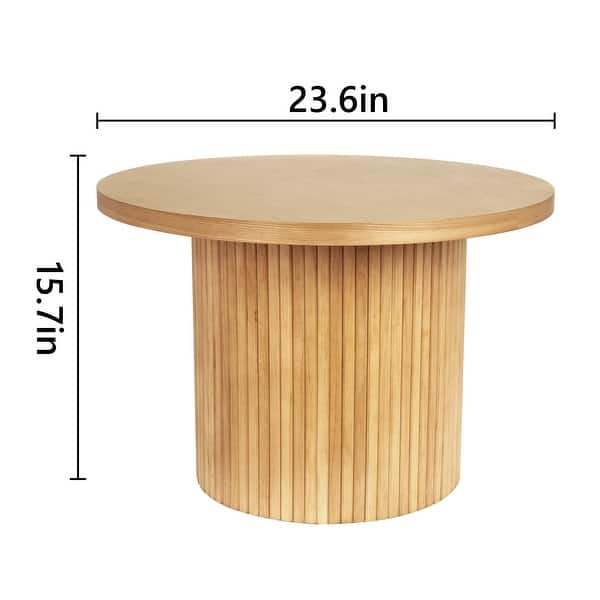 Round Wood Coffee Table Circle Pedestal Table - Bed Bath & Beyond ...