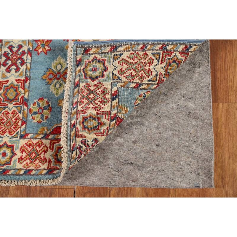 Light Blue Kazak Foyer Rug Handmade Traditional Wool Carpet - 2'0" x 3'0"