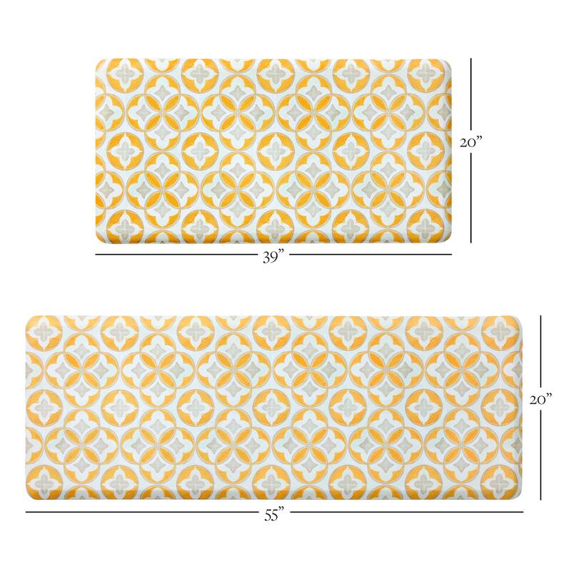 FIESTA Mali Tiles Geo Trellis AntiFatigue Comfort Kitchen Mat, Non