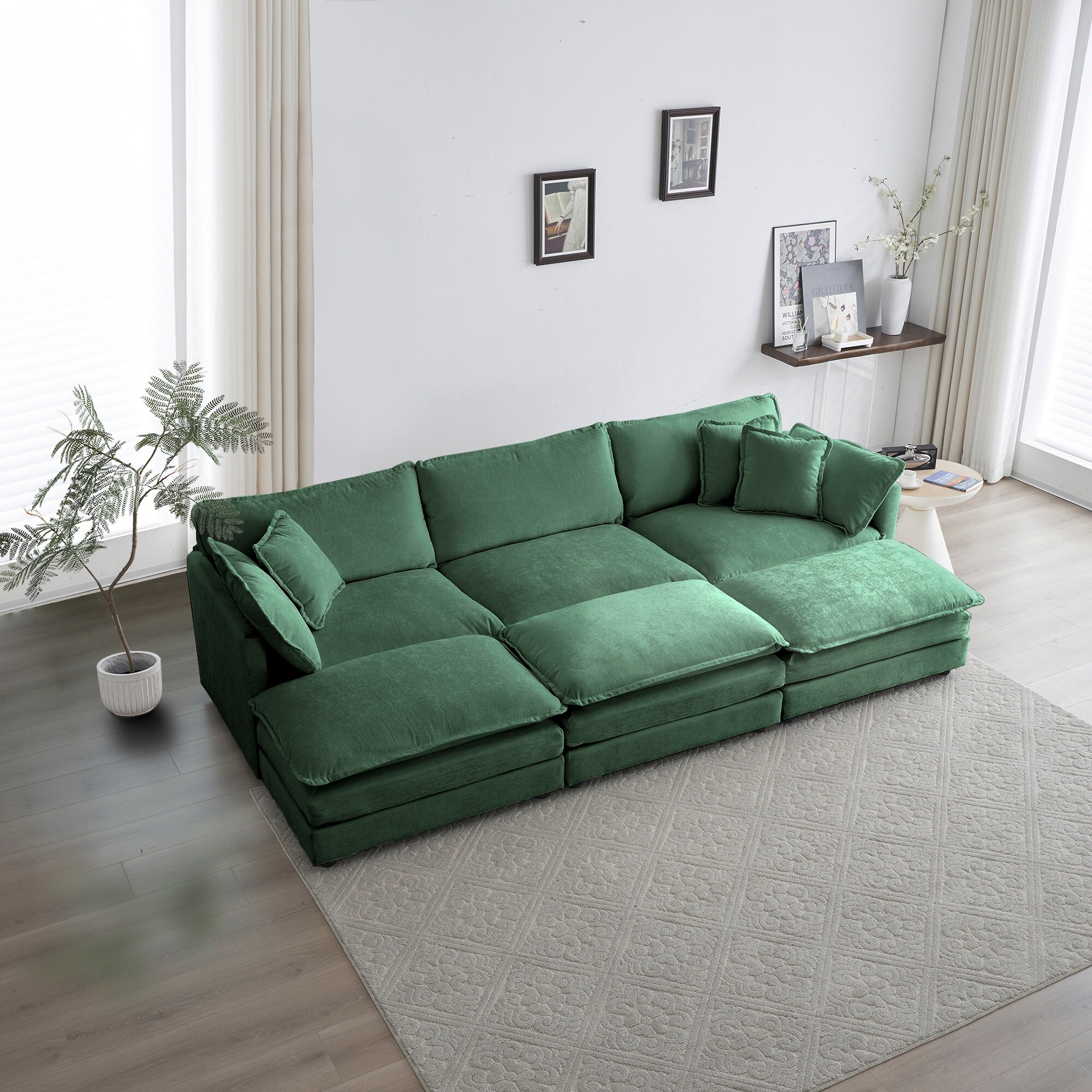 Furmax Sectional Couches for Living Room, U-Shaped Sofa Couch with ... - Green U Shaped Apartment