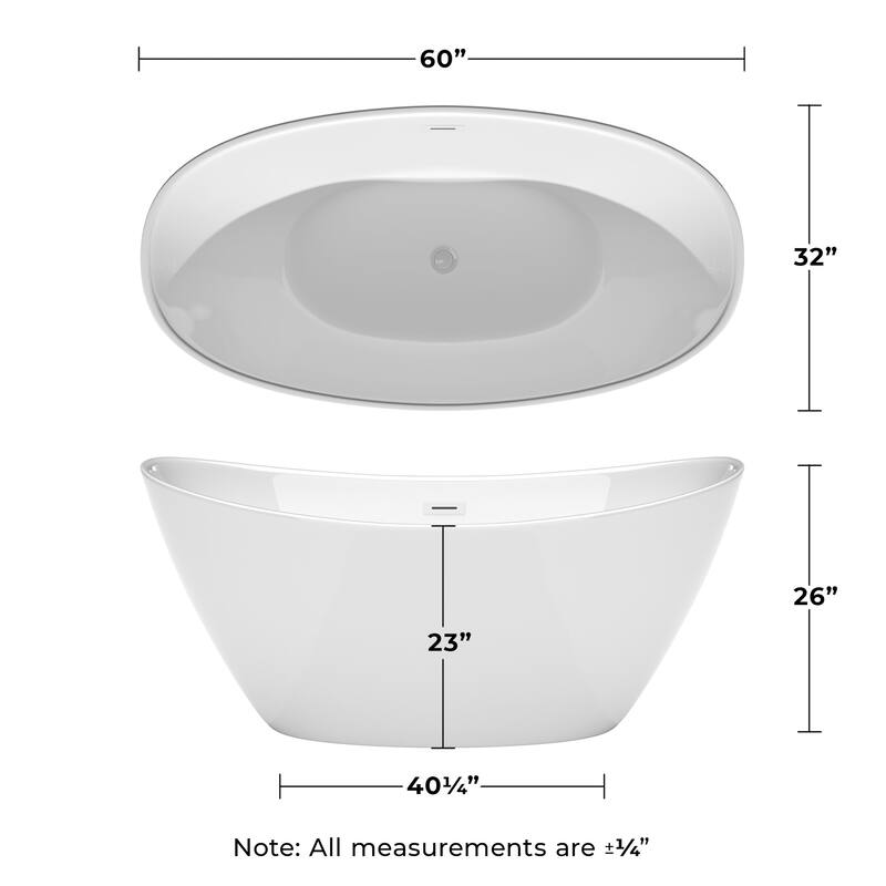 Wyndham Collection WCBTE652060-ATP Dorrit 60" Free Standing Acrylic