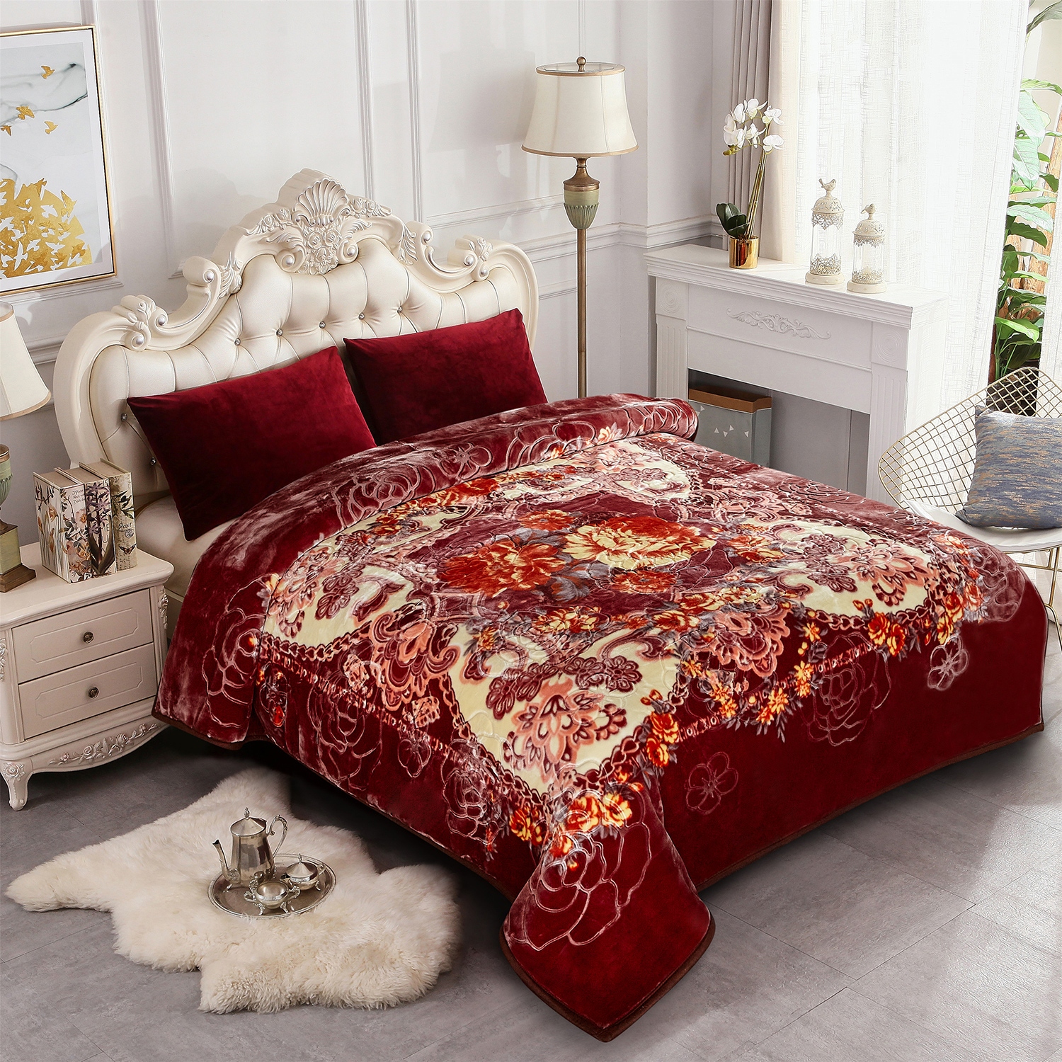Luxury Heavy Thick Plush Blanket 2 Ply A B Disign For Winter 79 x91 9 lbs Bed Bath Beyond 32360153