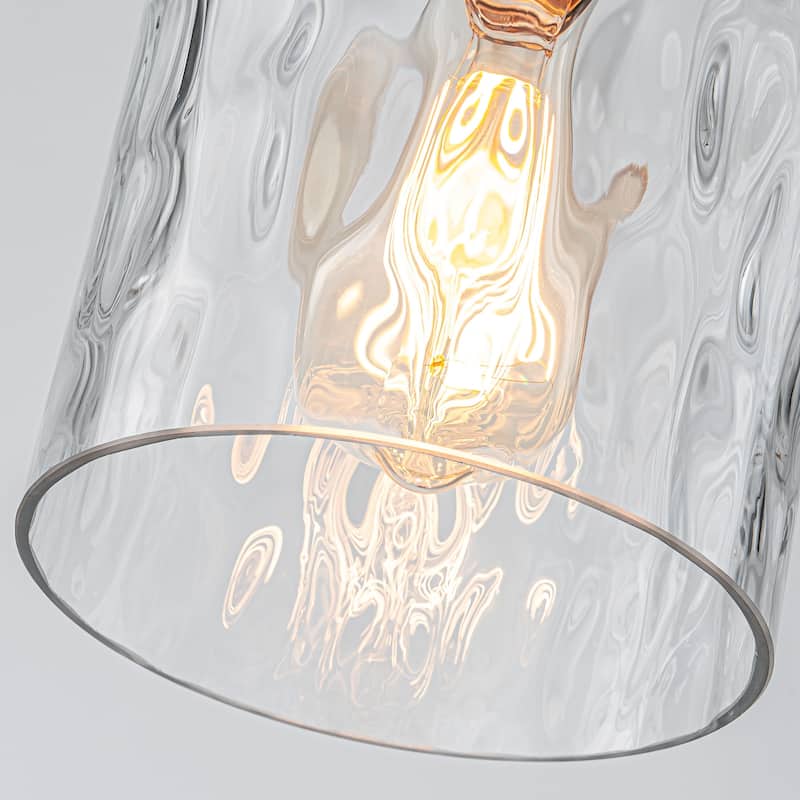 Starsky Modern Clear Hammered Glass Kitchen Island Pendant Light
