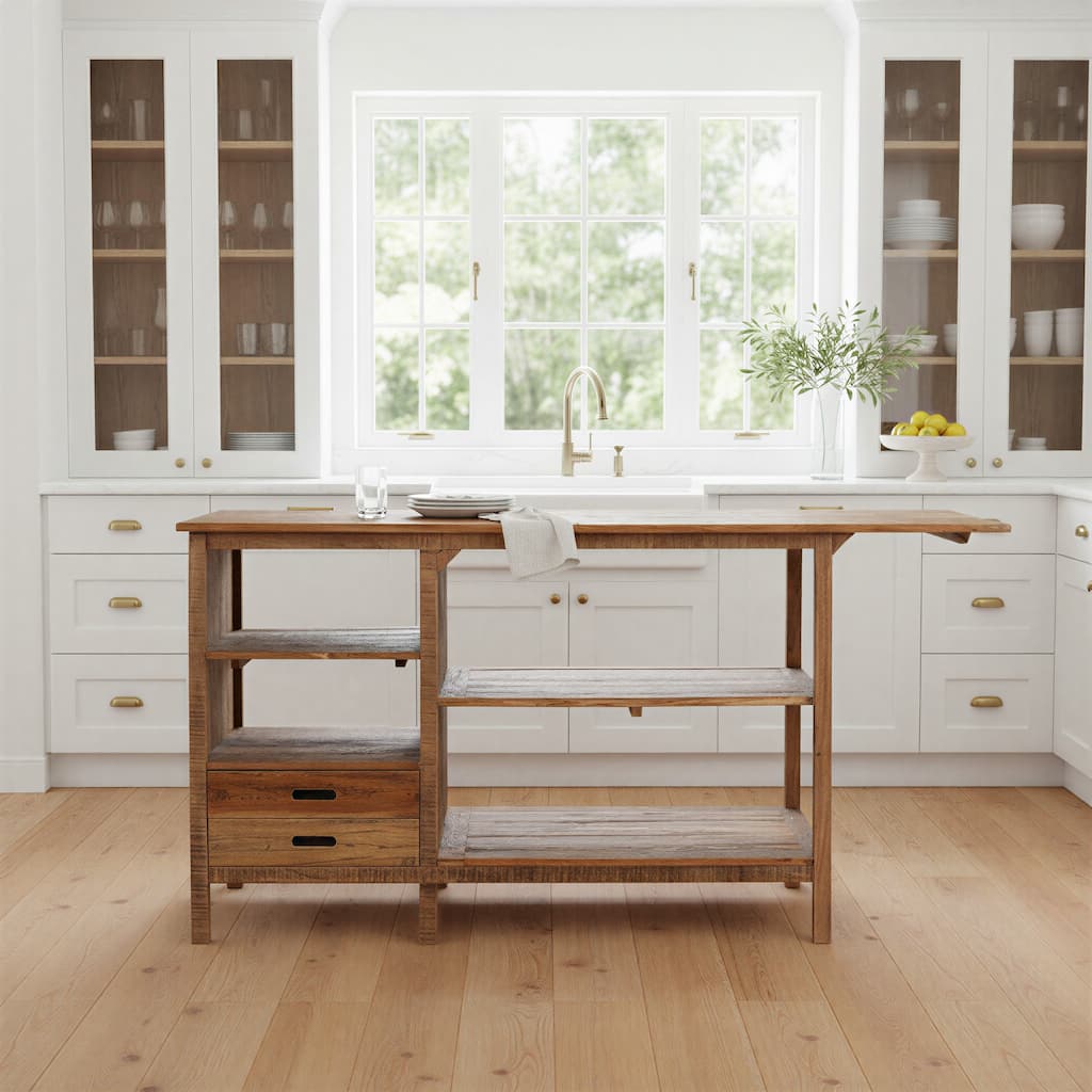 Reclaimed Wood Narrow Entryway Table with 2 Drawers - 71.0"L x 24.0"W x 37.0"H