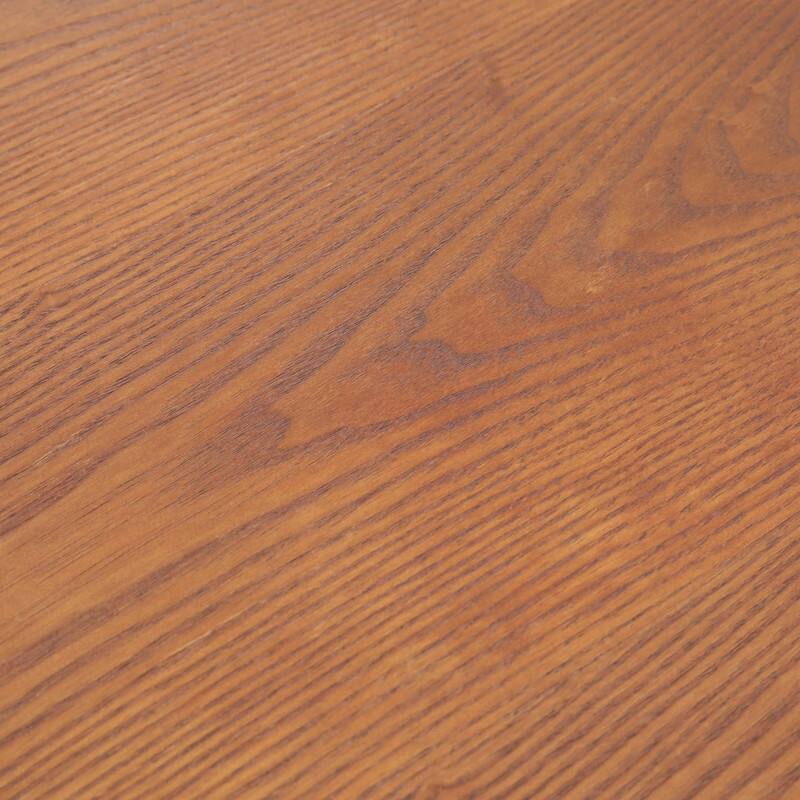 Tule Modern 9-Piece Dining Set with Solid Wood Top Oval Dining Table and Fabric Upholstered Black Steel Legs