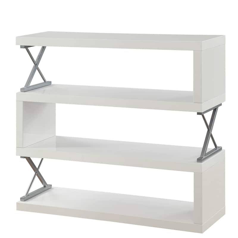 Loop Contemporary Metal 4-Tier Open Back Bookcase by Furniture of America